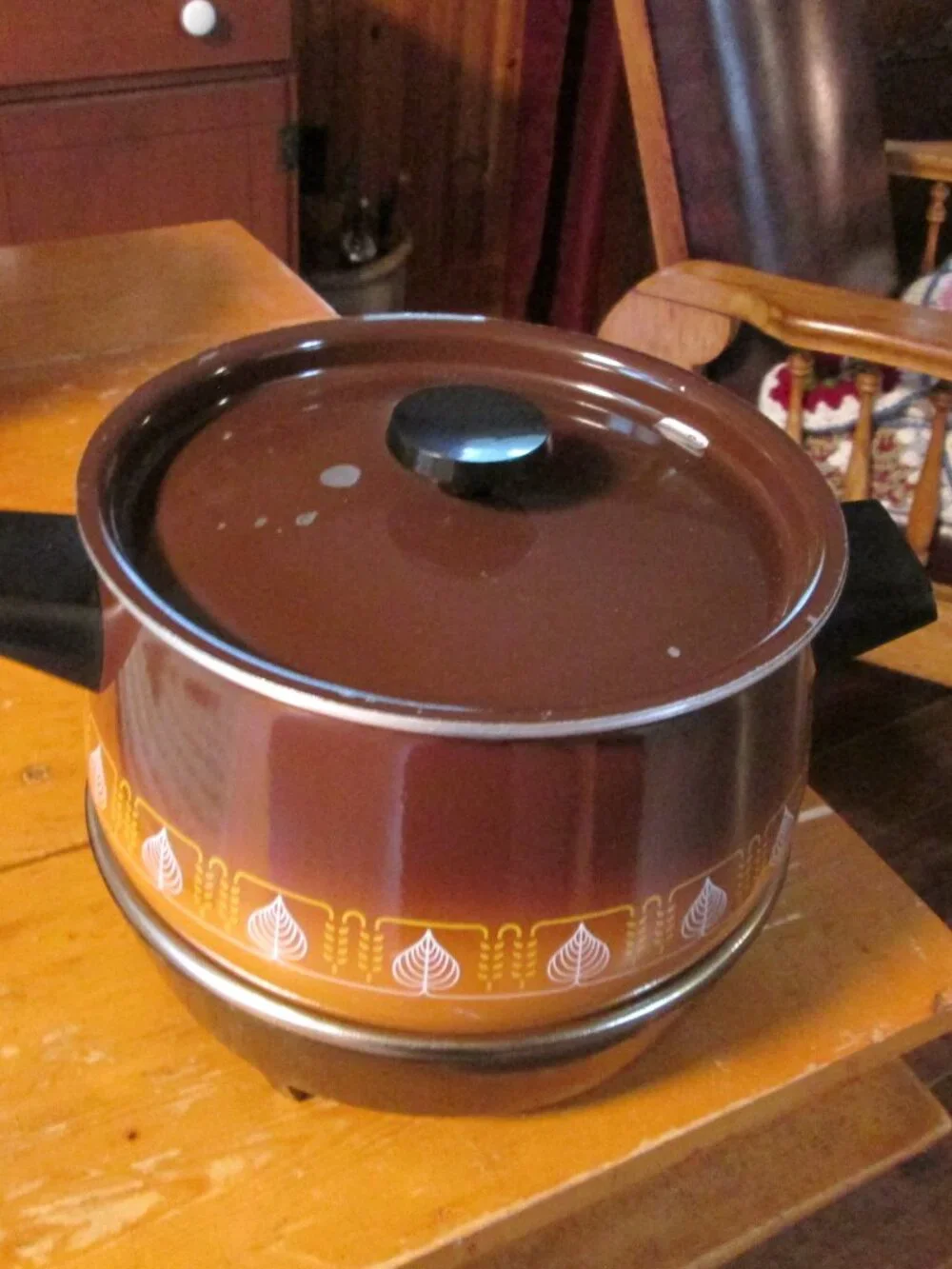 West Bend boho 70s Brown lazy day slo cooker 3 pc